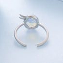 925 Sterling Silver Ring with Nano Opal Stone, 0.15 cm Width for Women-4