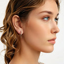 925 Sterling Silver Earrings for Women - White Gold Plated, 2.3x0.2 cm-7