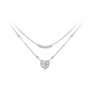 925 Sterling Silver 6.5mm Moissanite Necklace with Pavé Setting for Women-3