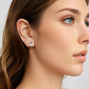 925 Sterling Silver Earrings for Women with White Gold Plating - 1.1cm x 0.7cm-7