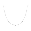 925 Sterling Silver White Gold Plated Adjustable Moissanite Necklace for Women-2