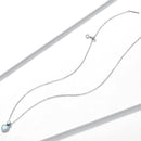 925 Sterling Silver Genuine Translucent Opal Necklace with CZ for Women-5