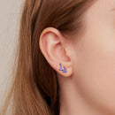 925 Sterling Silver Earrings with CZ and Oxidized Finish - 1.3*0.6cm-8