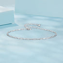 925 Sterling Silver Plated White Gold Adjustable Bracelet for Women-4