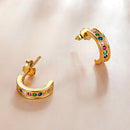 925 Sterling Silver Earrings with Pavé Setting CZ, 1.1*0.3 cm-4