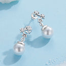925 Sterling Silver Earrings with Quality Shell Pearl and CZ for Women-3