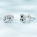 925 Sterling Silver Turquoise Earrings, 0.6*0.9cm, Oxidized Silver Finish for Women-2