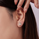 925 Sterling Silver Plated White Gold Earrings for Women, Size 1.3*1.0cm-7
