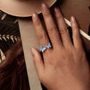 925 Sterling Silver Enamel Plated White Gold Ring for Women-4