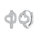 925 Sterling Silver Blue Pavé Setting CZ Earrings 12x8mm for Women-3