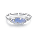 925 Sterling Silver & White Gold Luminous Stone Ring for Women-3