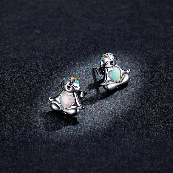 925 Sterling Silver Earrings with Translucent Opal