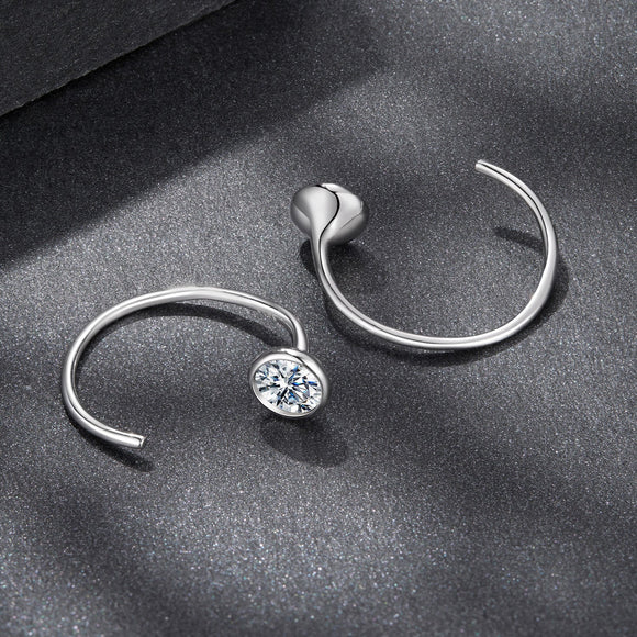925 Sterling Silver Moissanite 0.3 Carat Earrings for Women