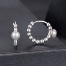 925 Sterling Silver White Gold Plated Moissanite & Pearl Earrings for Women-4