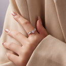 925 Sterling Silver White Gold Plated Bow-Knot Ring with CZ for Women-7