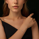 925 Sterling Silver & Plated White Gold Moissanite Bracelet 15+6cm for Women-6