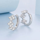 925 Sterling Silver Earrings with Pavé Setting CZ - 1.2*0.65cm, White Gold Plated for Women-3