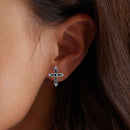 925 Sterling Silver Earrings with Pavé Setting CZ in Oxidized Silver, 15x12mm for Women-7