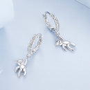 925 Sterling Silver Plated Platinum Earrings-4