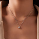 925 Sterling Silver 0.06 Carat & 0.20 Carat Moissanite Necklace with White Gold Plating for Women-5