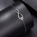 925 Sterling Silver Moissanite Pavé Bracelet for Women - 21cm, White Gold Plated, CZ-2