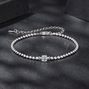925 Sterling Silver Moissanite Bracelet 15+6cm with White Gold Plating for Women-3