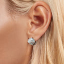 925 Sterling Silver White Gold Plated Enamel Earrings for Women 11x11mm-6