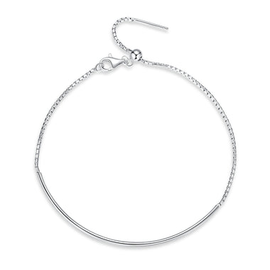 925 Sterling Silver Adjustable Platinum-Plated Bracelet for Women