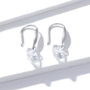 S925 Sterling Silver Earrings 2.6x0.8cm Plated Platinum with Pavé Setting CZ for Women-3