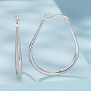 925 Sterling Silver Earrings for Women - 2.9x0.2cm, Plated White Gold, Style L-4