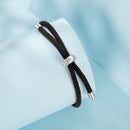 925 Sterling Silver and White Gold Plated Rope Bracelet for Men-7