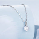 925 Sterling Silver Necklace with Pavé Setting CZ - Adjustable Length, Platinum Plated - Women's Jewelry-2
