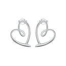 925 Sterling Silver Earrings for Women - 19x14mm, Platinum Plated-1