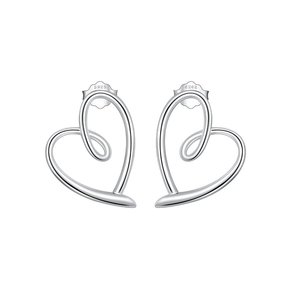 925 Sterling Silver Earrings for Women - 19x14mm, Platinum Plated