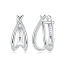 925 Sterling Silver Earrings 1.2x0.6cm with White Gold Plating for Women-2