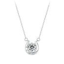 925 Sterling Silver Moissanite Necklace with Pavé Setting, 1 Carat, 400mm Length for Women-1