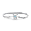 925 Sterling Silver Moonstone Bracelet 17.0 cm Pavé Setting for Women-2