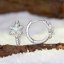925 Sterling Silver Earrings with Transparent Glass and White Gold Plating-4