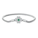 925 Sterling Silver Plated Platinum Bracelet with 3mm Rope for Women-1