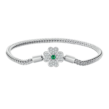 925 Sterling Silver Plated Platinum Bracelet with 3mm Rope for Women
