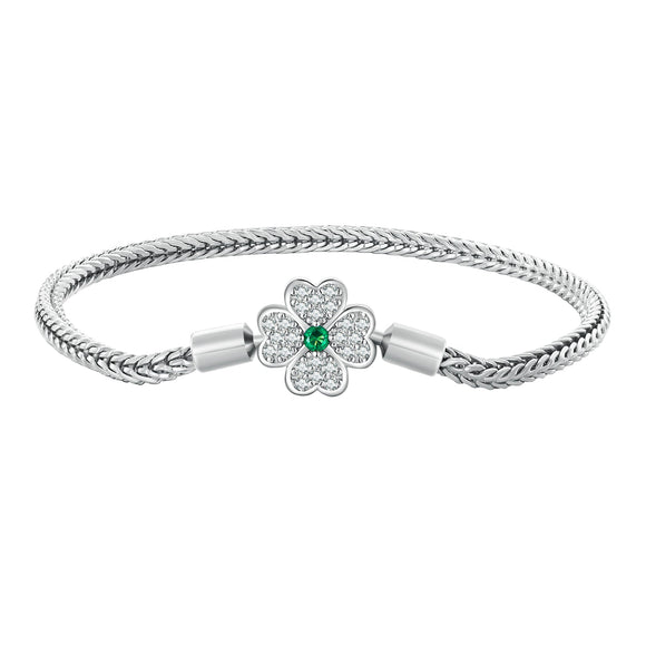 925 Sterling Silver Plated Platinum Bracelet with 3mm Rope for Women