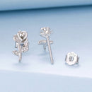 925 Sterling Silver Earrings plated with White Gold, 0.9*0.5cm for Women-3