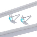 925 Sterling Silver Transparent Glass Earrings-2