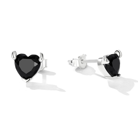 925 Sterling Silver Oxidized CZ Earrings for Women