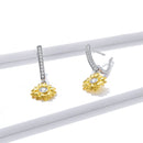 S925 Sterling Silver Plated Gold Pavé Setting CZ Earrings-3