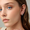 925 Sterling Silver Plated White Gold Earrings 1.4 x 1.0 cm for Women-7