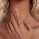 925 Sterling Silver Pavé Setting CZ Oxidized Ring | Size Nan | Style E-5