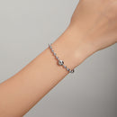 925 Sterling Silver Bracelet 17cm Oxidized & Platinum Plated for Women-6