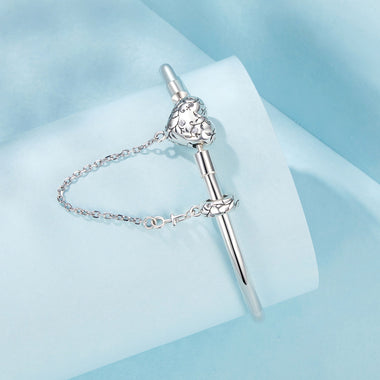 925 Sterling Silver Bracelet with Pavé Setting CZ, Size 17.0 for Women - 0