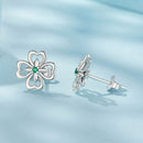 925 Sterling Silver Earrings with Pavé Setting CZ, 0.9cm, Oxidized Silver for Women-7